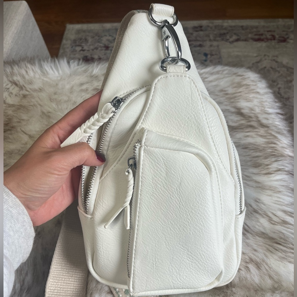 Never used white cross body bag/purse